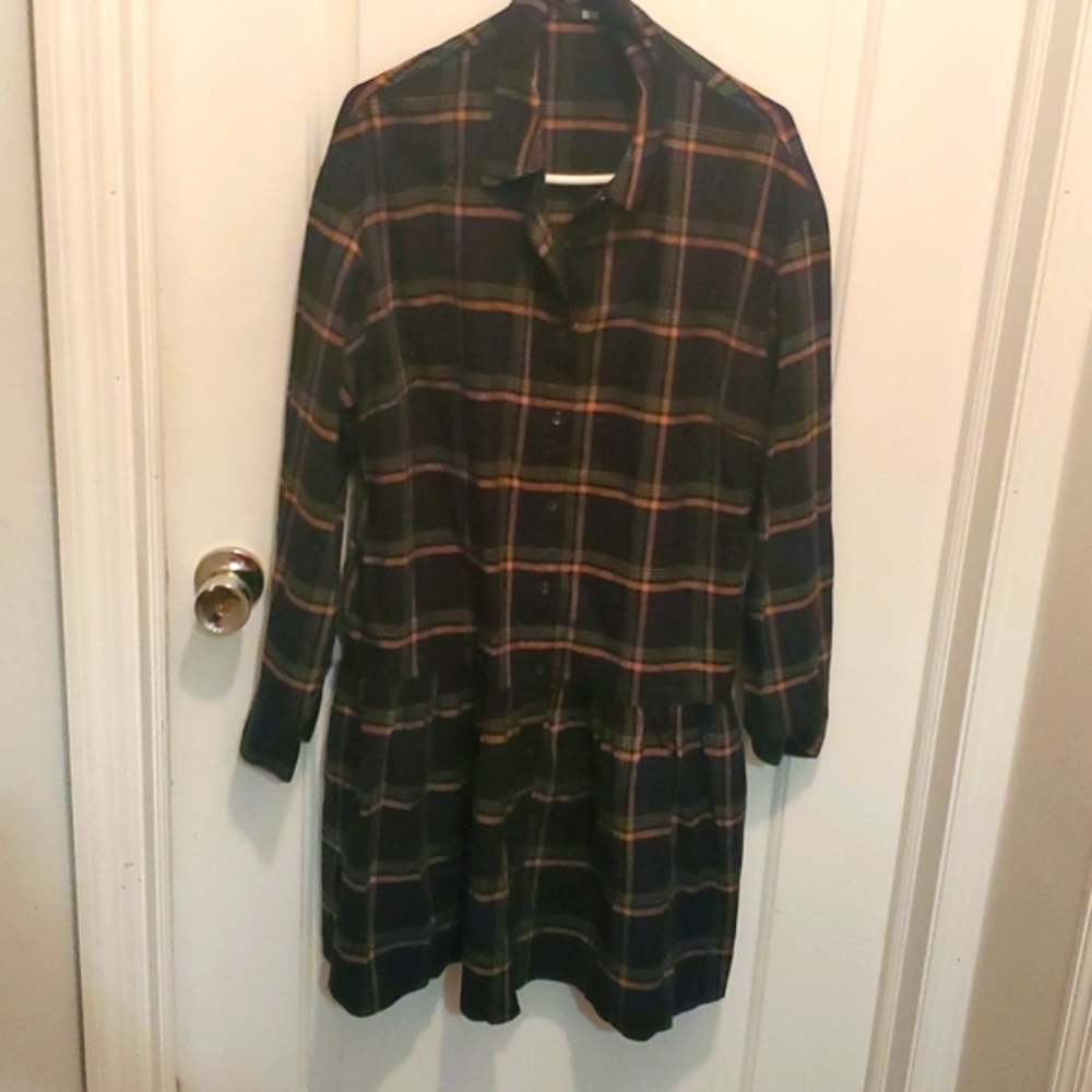 Large uniqlo blue navy  scuares dress